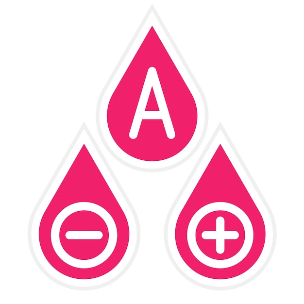 Diseño vectorial Estilo del icono del tipo sanguíneo