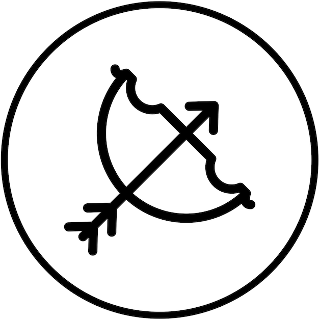 Diseño vectorial Estilo del icono de tiro con arco