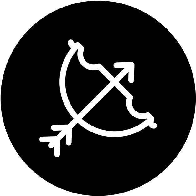Diseño vectorial Estilo del icono de tiro con arco
