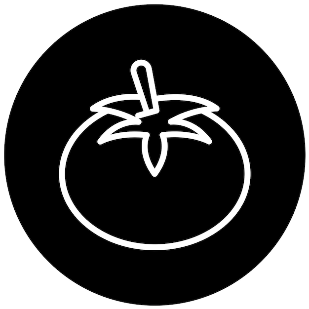 Diseño vectorial Estilo del icono del tomate