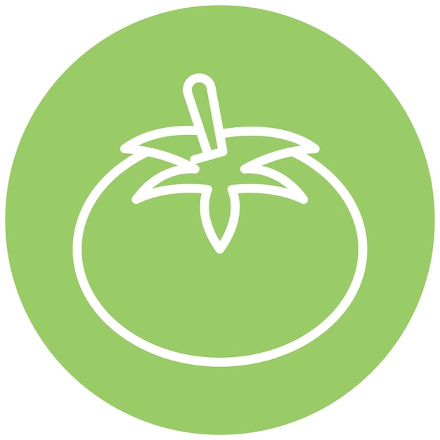 Diseño vectorial Estilo del icono del tomate