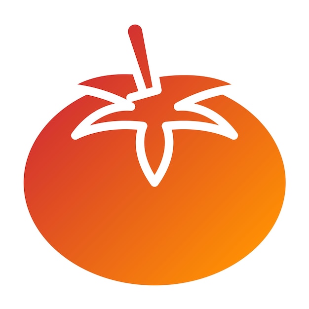 Diseño vectorial Estilo del icono del tomate