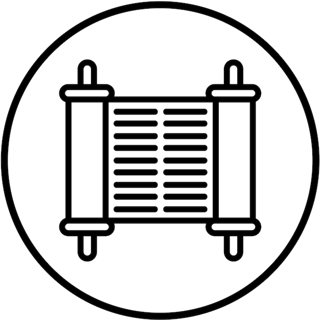 Diseño vectorial Estilo del icono de la Torá