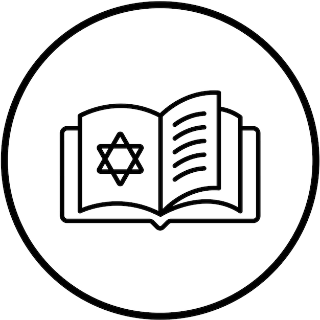 Diseño vectorial Estilo del icono de la Torá