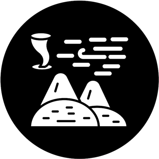 Vector diseño vectorial estilo del icono de la tormenta de arena del desierto