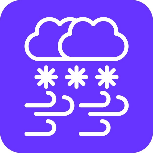Diseño vectorial del estilo del icono de la tormenta de nieve