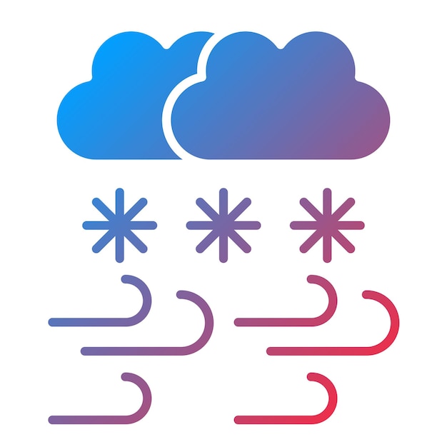 Diseño vectorial del estilo del icono de la tormenta de nieve