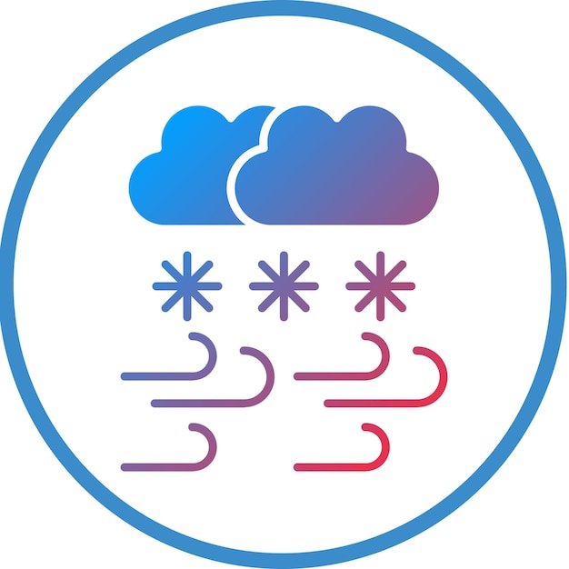 Diseño vectorial del estilo del icono de la tormenta de nieve