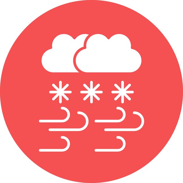 Diseño vectorial del estilo del icono de la tormenta de nieve