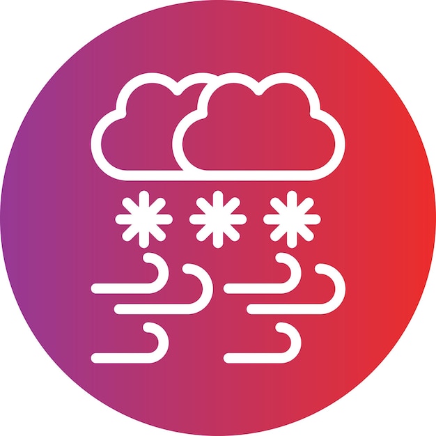 Diseño vectorial del estilo del icono de la tormenta de nieve