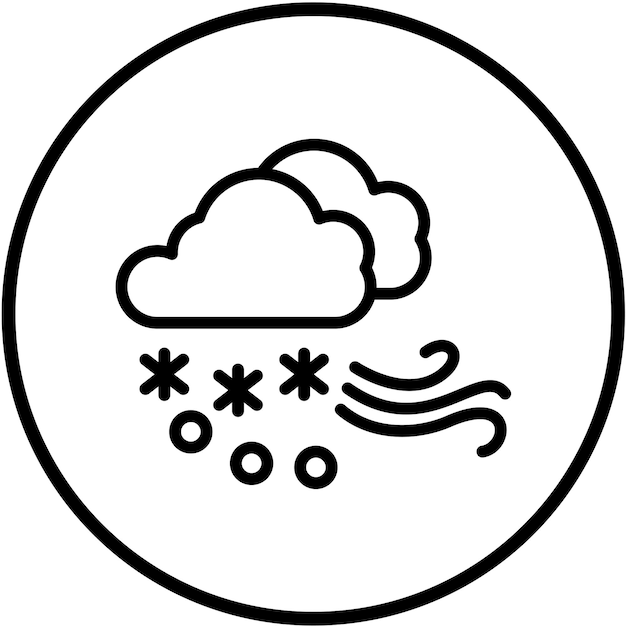 Diseño vectorial del estilo del icono de la tormenta de nieve
