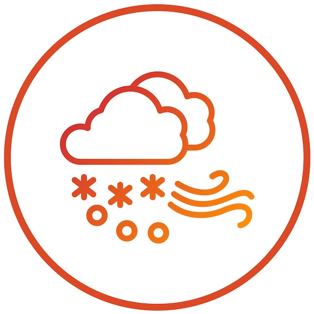 Diseño vectorial del estilo del icono de la tormenta de nieve