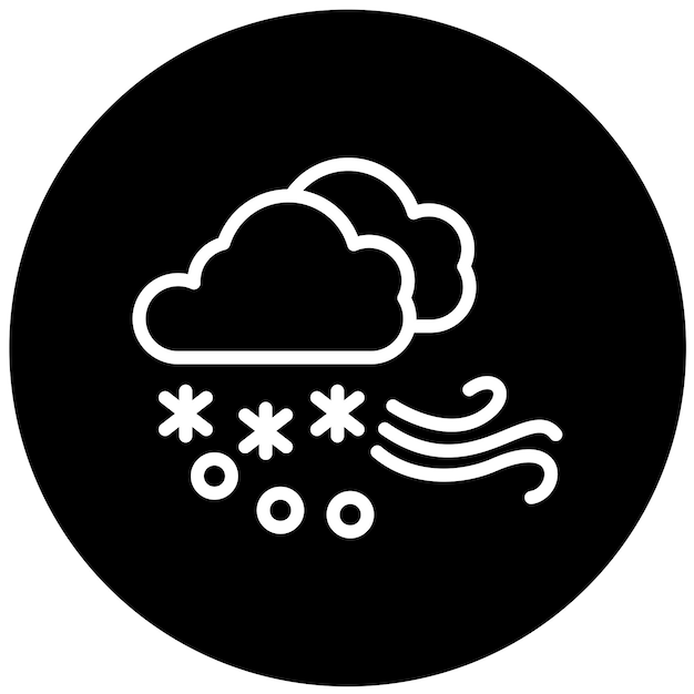 Diseño vectorial del estilo del icono de la tormenta de nieve