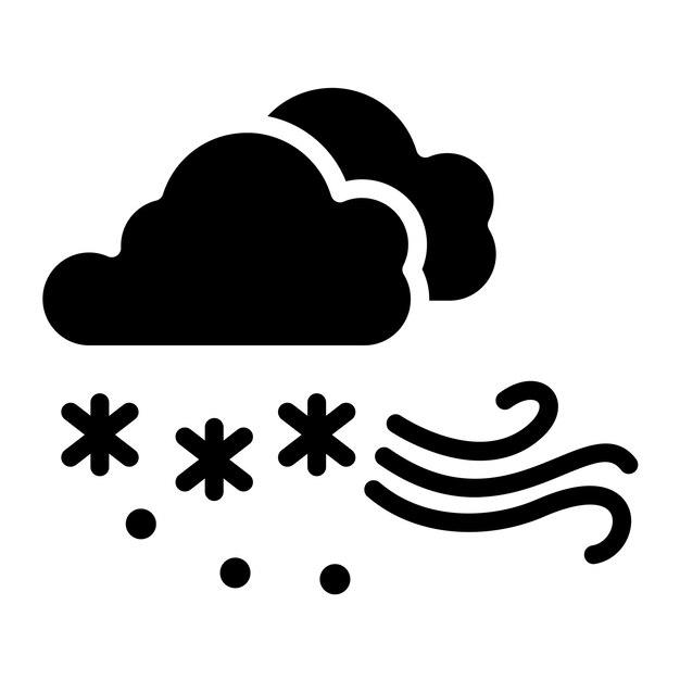Diseño vectorial del estilo del icono de la tormenta de nieve