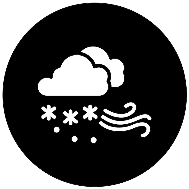 Diseño vectorial del estilo del icono de la tormenta de nieve