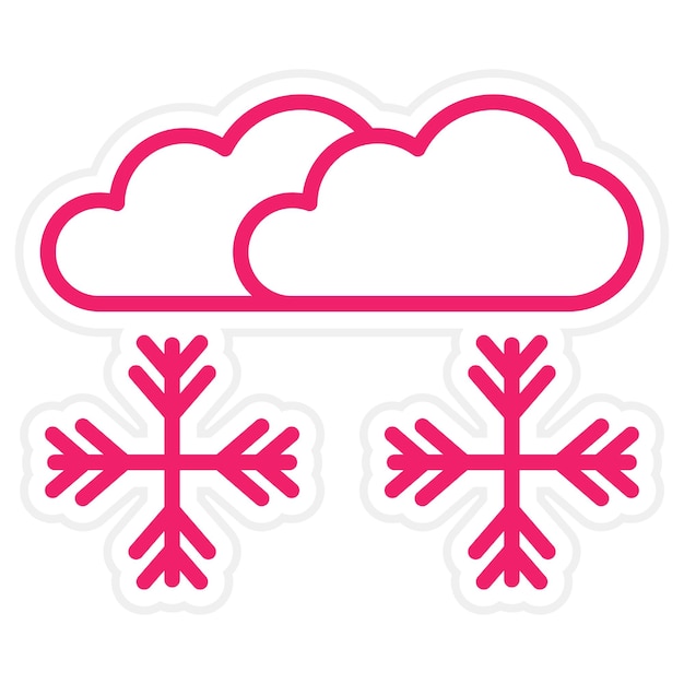 Diseño vectorial del estilo del icono de la tormenta de nieve