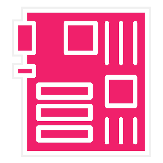 Diseño vectorial del estilo del icono del tornillo de la placa base
