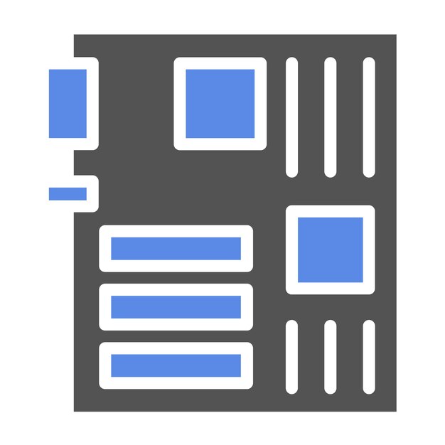 Diseño vectorial del estilo del icono del tornillo de la placa base