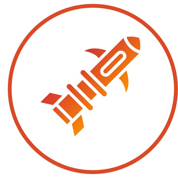 Diseño vectorial Estilo del icono del torpedo