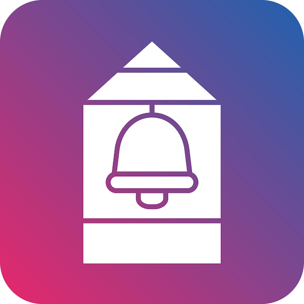 Diseño vectorial Estilo del icono de la torre del campanario