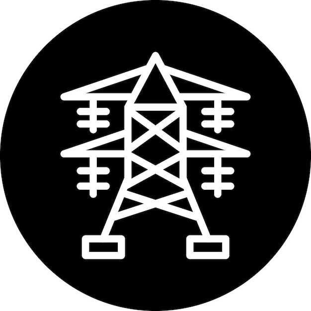 Diseño vectorial Estilo del icono de la torre eléctrica