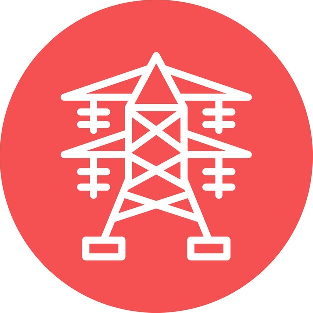 Diseño vectorial Estilo del icono de la torre eléctrica
