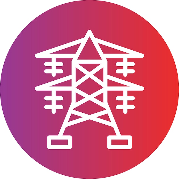 Diseño vectorial Estilo del icono de la torre eléctrica