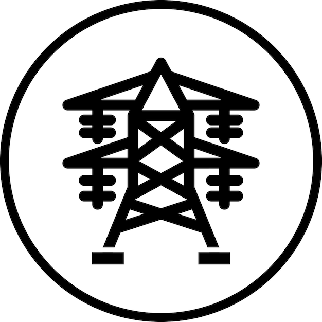 Diseño vectorial Estilo del icono de la torre eléctrica