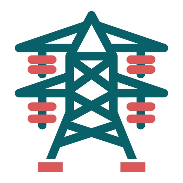 Diseño vectorial Estilo del icono de la torre eléctrica