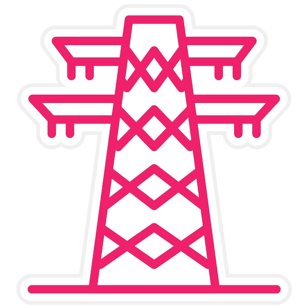 Diseño vectorial Estilo del icono de la torre eléctrica