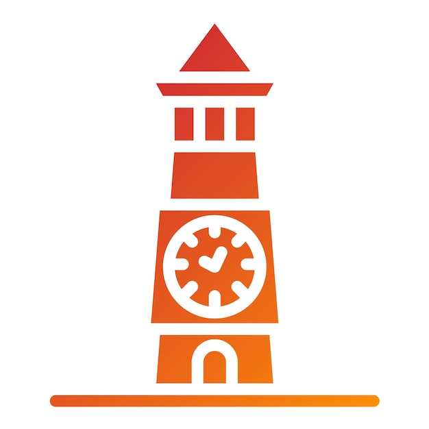 Diseño vectorial Estilo del icono de la torre del reloj