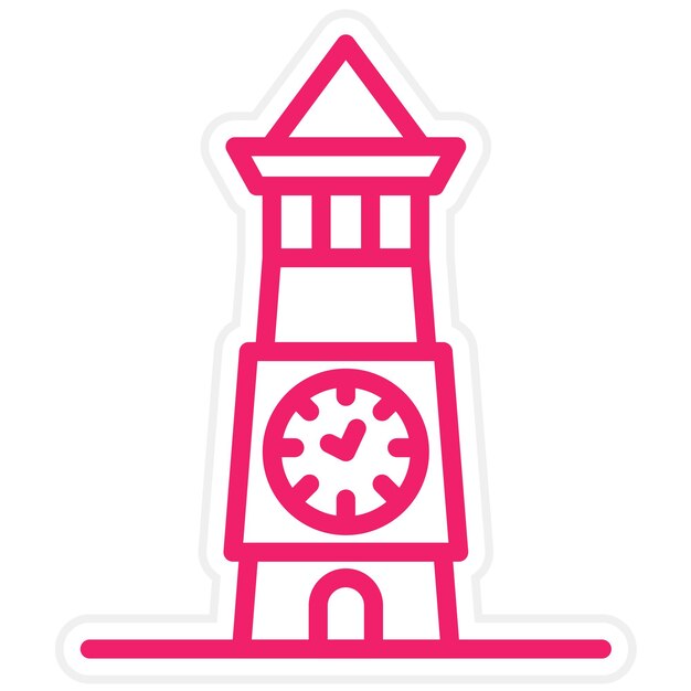 Diseño vectorial Estilo del icono de la torre del reloj