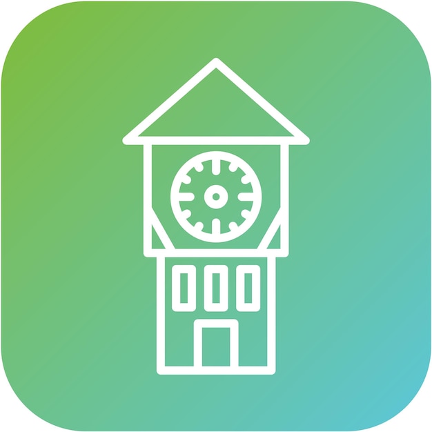 Diseño vectorial Estilo del icono de la torre del reloj