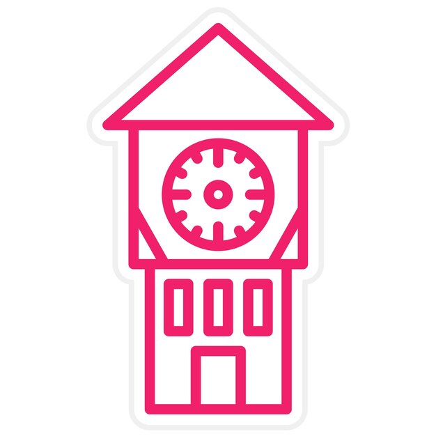 Diseño vectorial Estilo del icono de la torre del reloj
