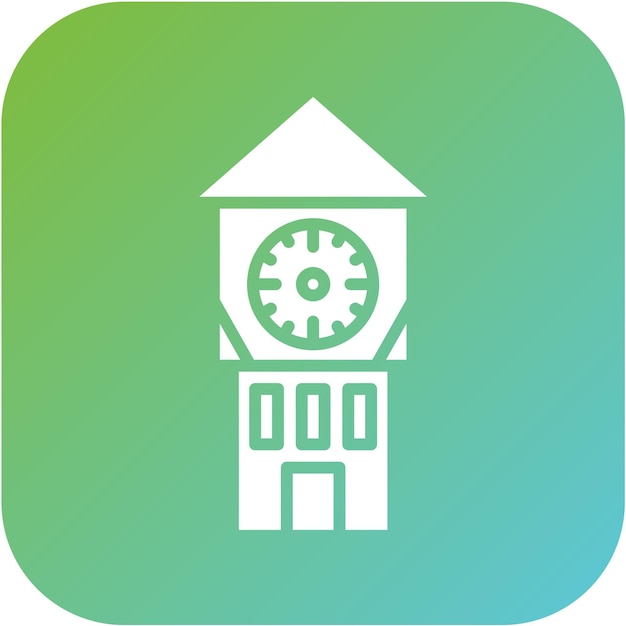 Diseño vectorial Estilo del icono de la torre del reloj