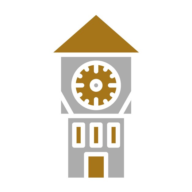 Diseño vectorial Estilo del icono de la torre del reloj