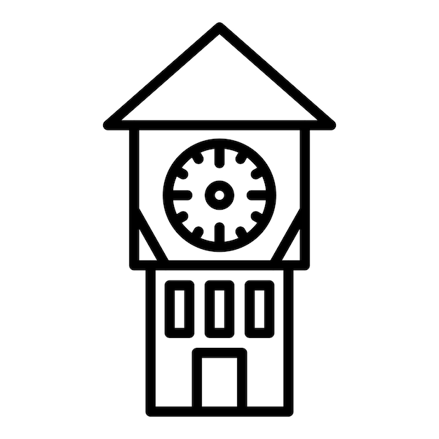 Diseño vectorial Estilo del icono de la torre del reloj