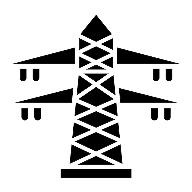 Diseño vectorial Estilo del icono de la torre de transmisión