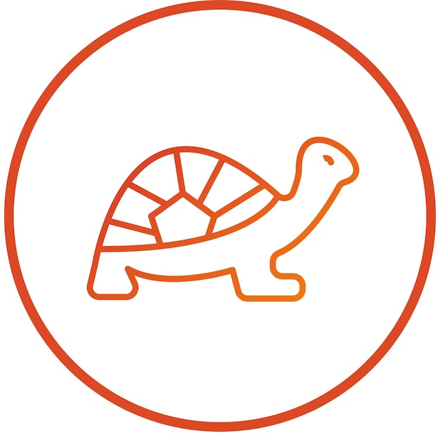 Diseño vectorial Estilo del icono de la tortuga