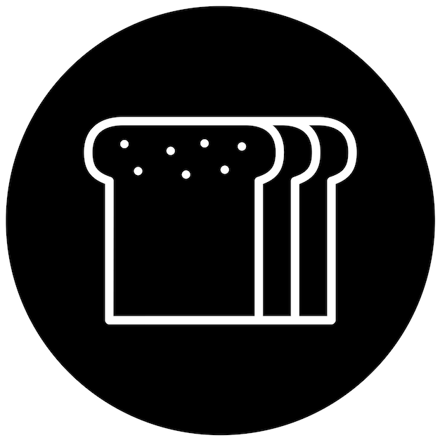 Diseño vectorial del estilo del icono de la tostada
