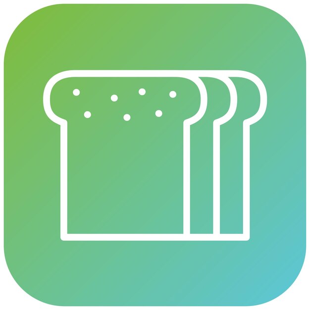 Diseño vectorial del estilo del icono de la tostada