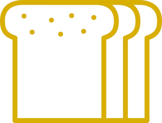 Diseño vectorial del estilo del icono de la tostada