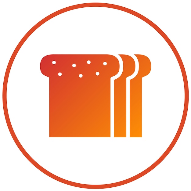Diseño vectorial del estilo del icono de la tostada