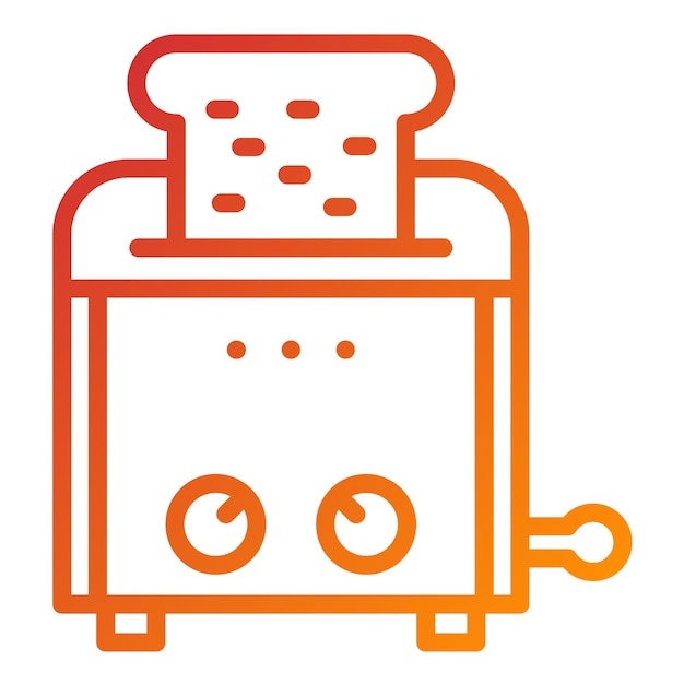 Diseño vectorial del estilo del icono de la tostadora de pan