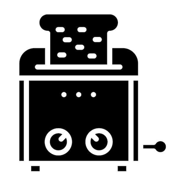 Diseño vectorial del estilo del icono de la tostadora de pan