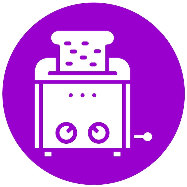 Diseño vectorial del estilo del icono de la tostadora de pan