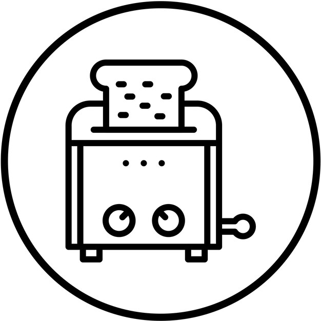 Diseño vectorial del estilo del icono de la tostadora de pan