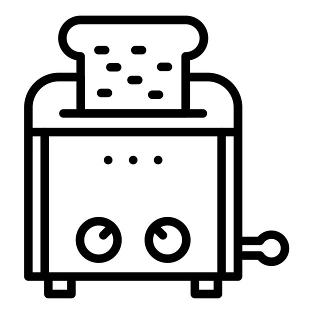 Diseño vectorial del estilo del icono de la tostadora de pan