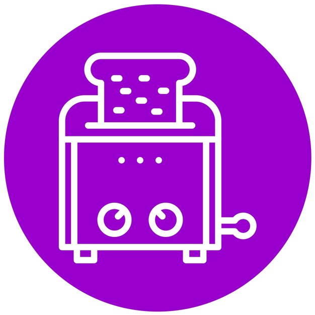 Diseño vectorial del estilo del icono de la tostadora de pan