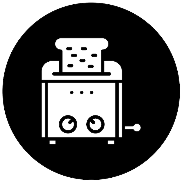 Diseño vectorial del estilo del icono de la tostadora de pan